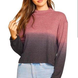 Chaser Womens Large L Ombre Dye  Crop Sweater Top